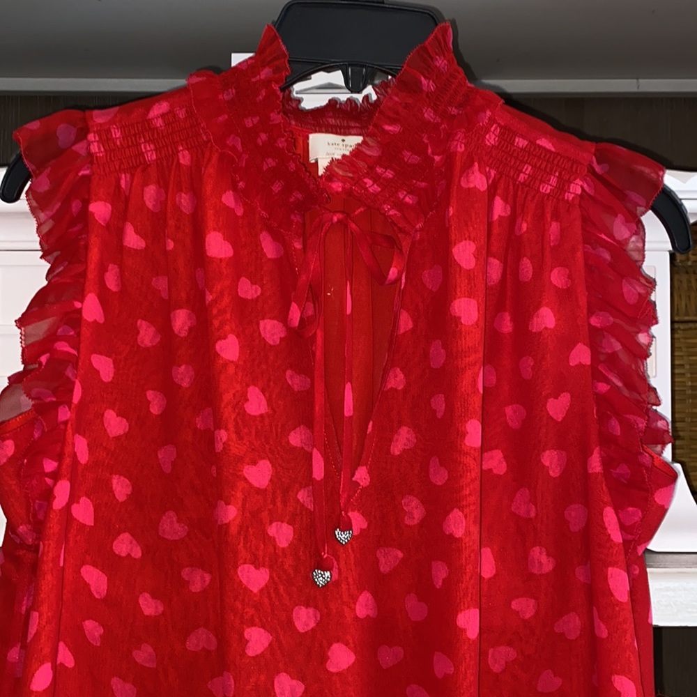 Kate Spade Red and Pink Ruffle Top - Picture 5 of 8